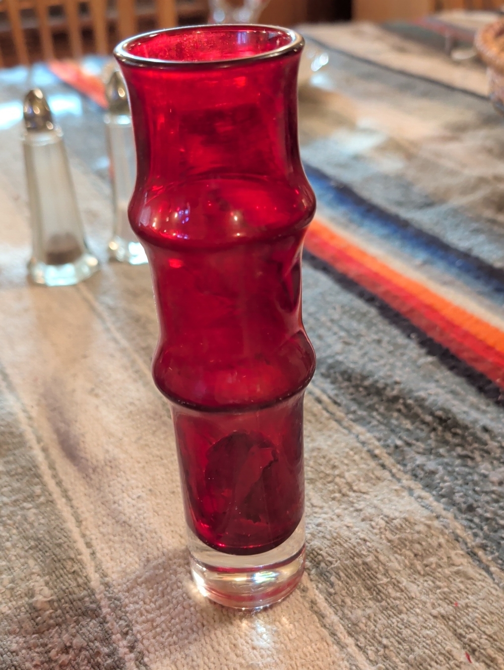 Red Glass Decorative Bud Vase